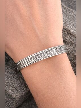 Sterling Silver unisex Cuff Bracelet Adjustable